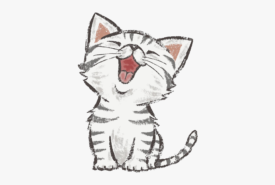 Cute Cat Cartoon Drawing, Transparent Clipart