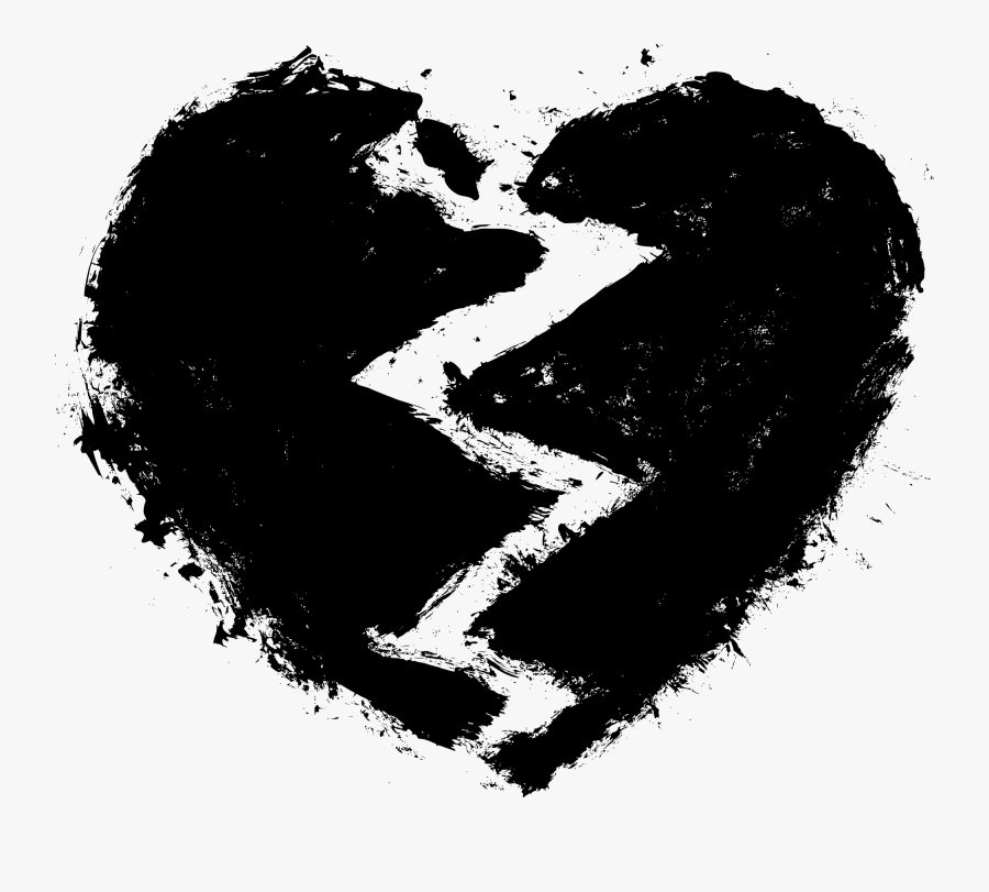 Heart,black And Art - Black Shattered Heart Png, Transparent Clipart