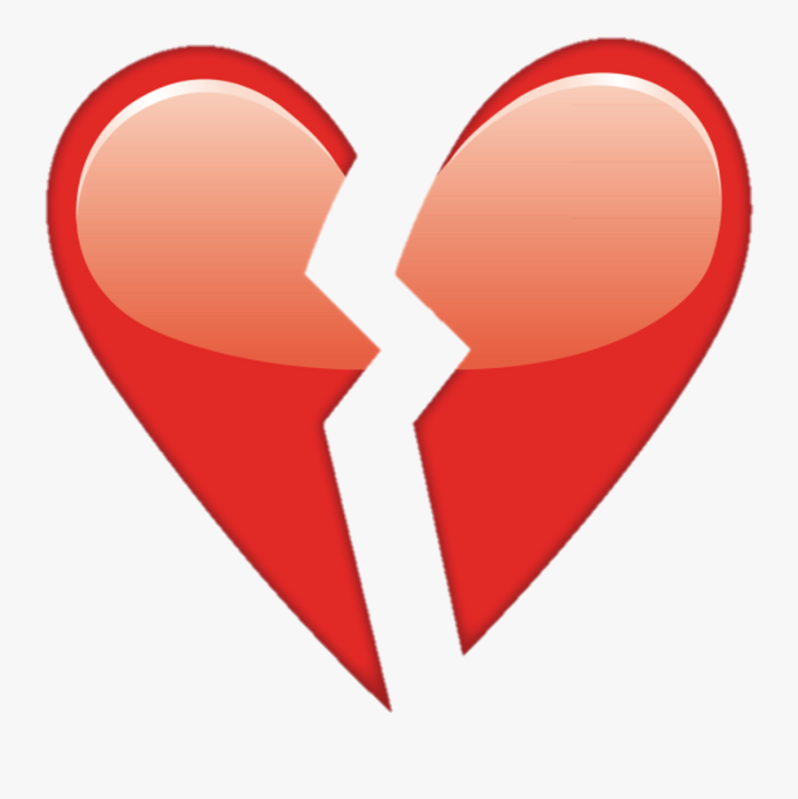 Overlay Tumblr Heart Corazonroto Corazon Heartbroken - Broken Heart Emoji Transparent, Transparent Clipart