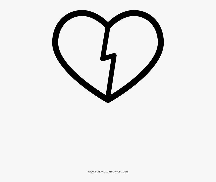 Broken Heart Coloring Page - Heart, Transparent Clipart