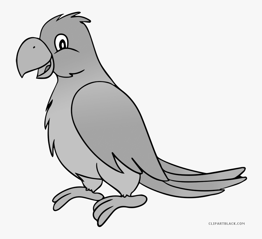 Grayscale Animal Free Black - Cute Parakeet Clipart, Transparent Clipart