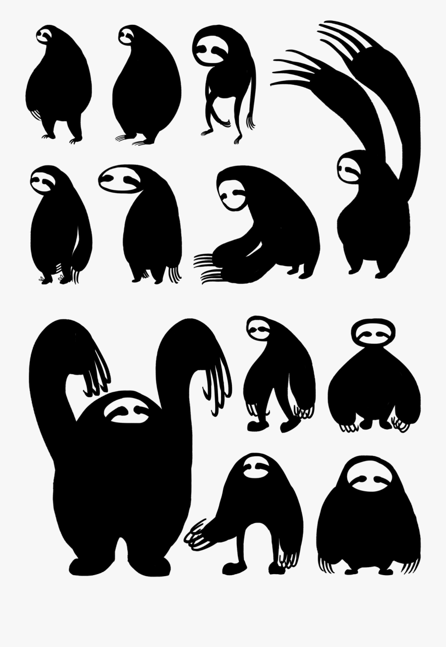 Color & Silhouette Research Of The Sloth"
 Data Pin - Sloth Png Silhouettes, Transparent Clipart