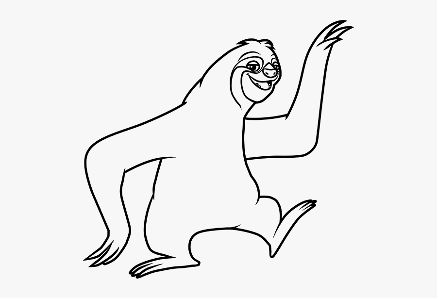 Sloth Clipart Black And White, Transparent Clipart