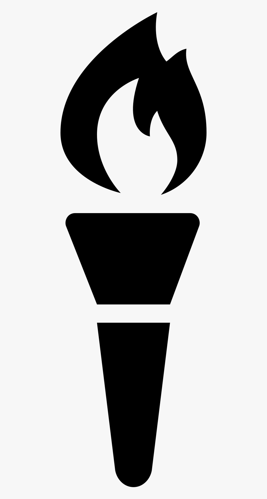 Transparent Flashlight Clipart Black And White - Torch Olympics Transparent Background, Transparent Clipart