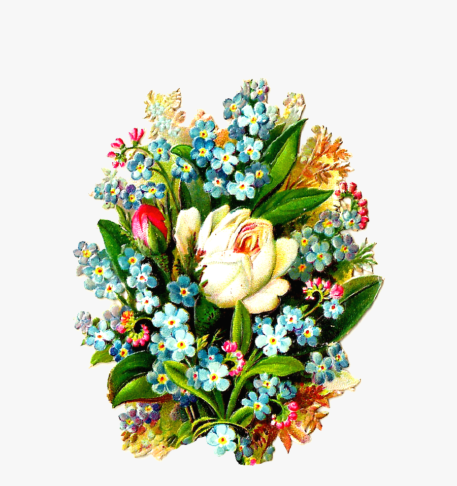 Transparent Vintage Floral Png - Free White Digital Flowers, Transparent Clipart