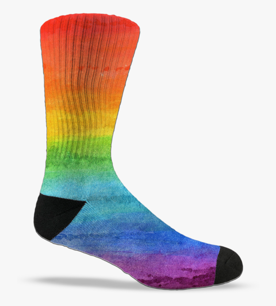 Rainbow Tie Dye Crew Socks - Sock, Transparent Clipart