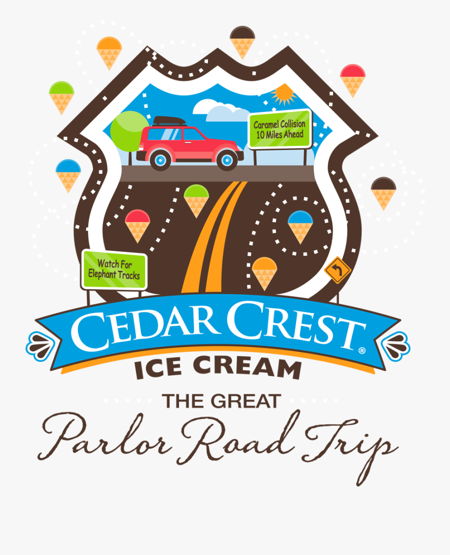 Maps Clipart Road Trip - Cedar Crest Ice Cream, Transparent Clipart