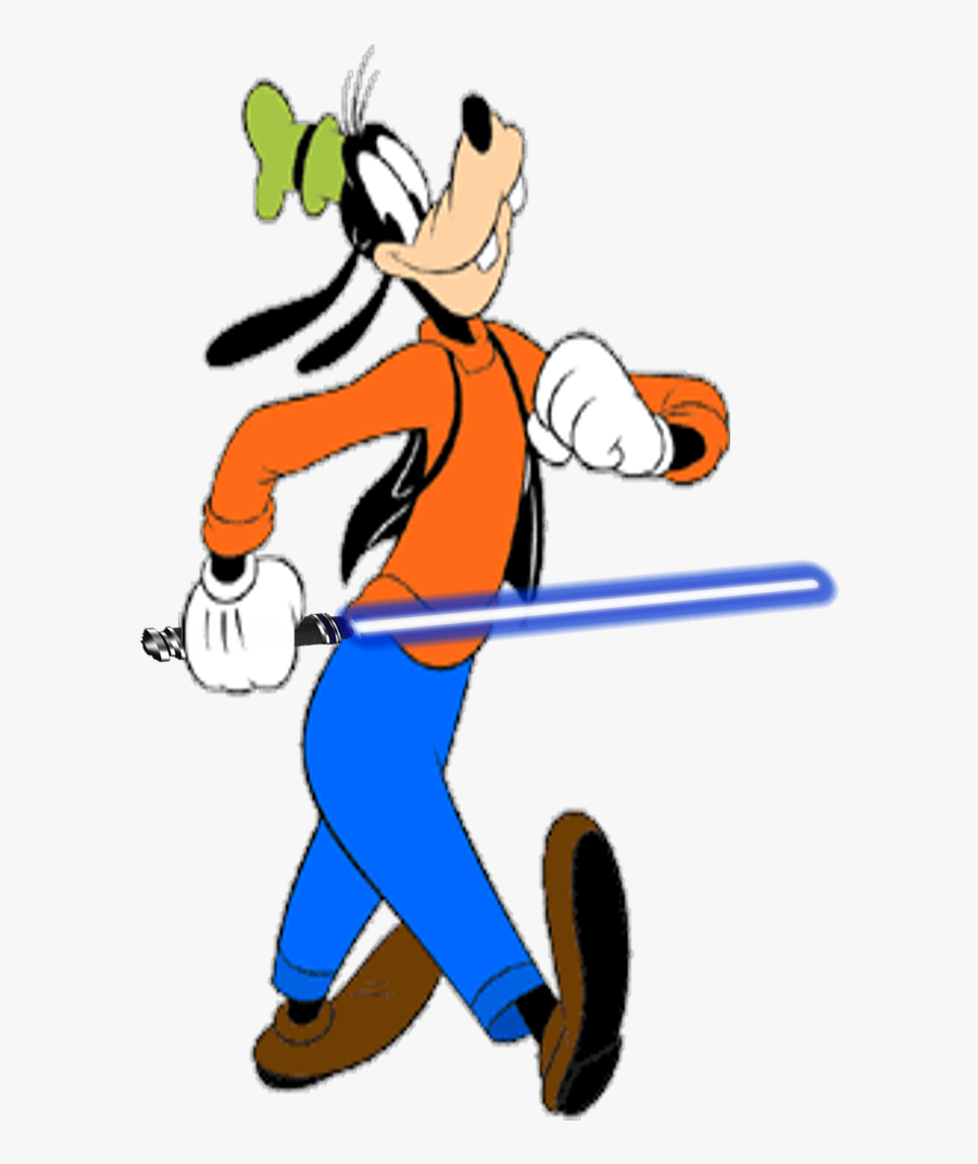 Goofy With His Lightsaber By Darthranner - Mickey Goofy, Transparent Clipart