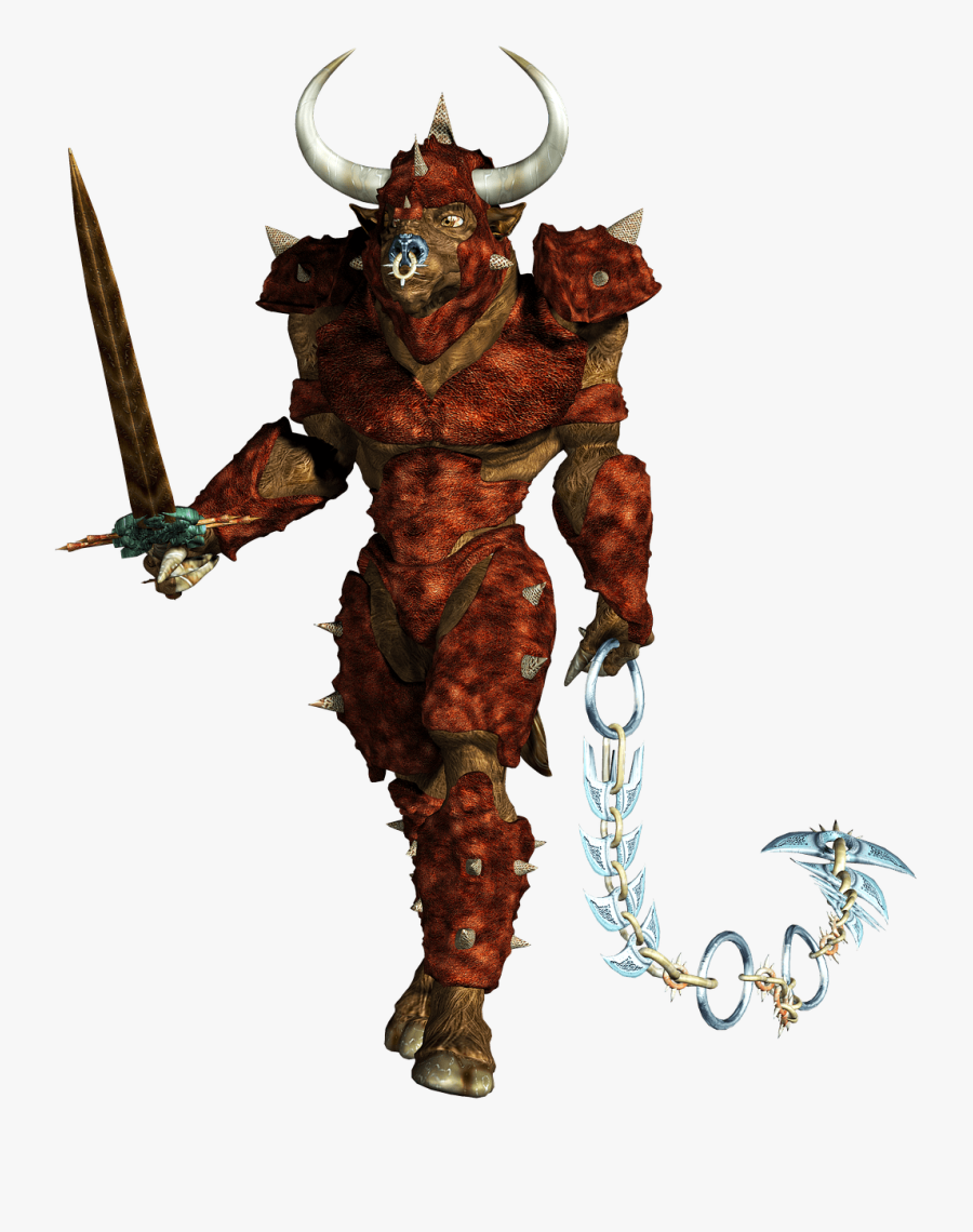 Minotaur Holding Chain Clip Arts - Minotaur Png, Transparent Clipart