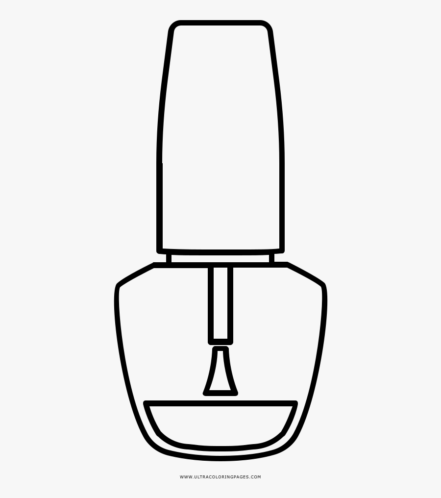 Nail Polish Coloring Page - Beauty Products Outline, Transparent Clipart