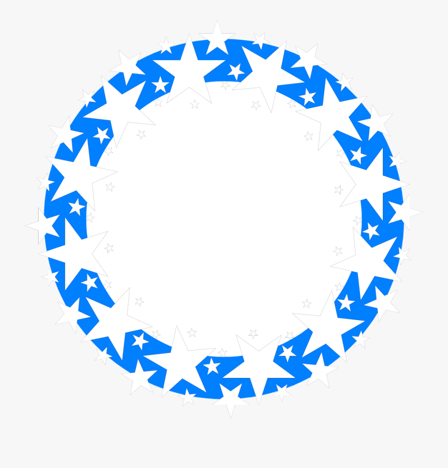 Border Blue - Blue Star Circle Border Png, Transparent Clipart