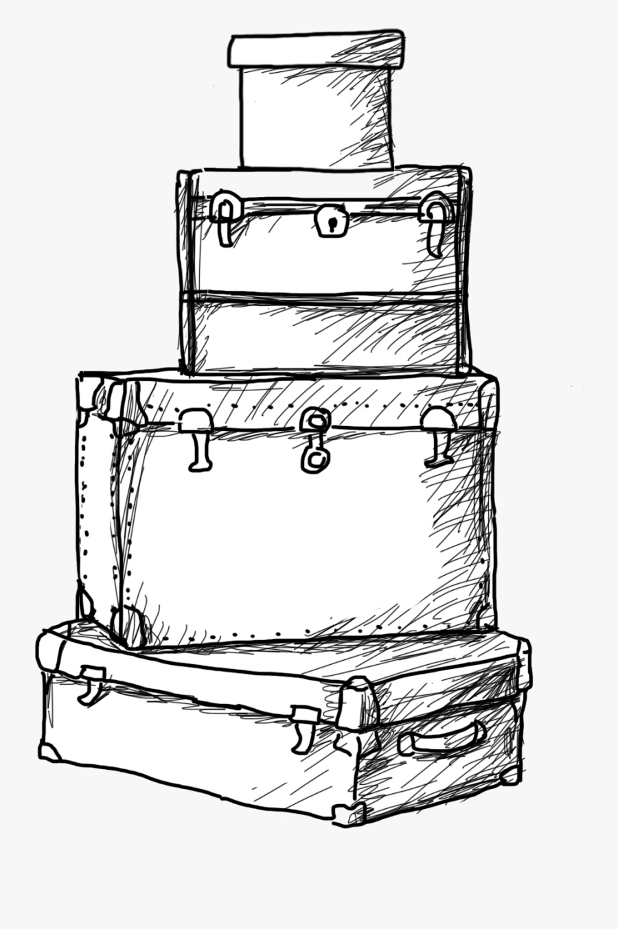 Clip Art Library Download Luggage Drawing - School Project Paris Travel Brochure, Transparent Clipart