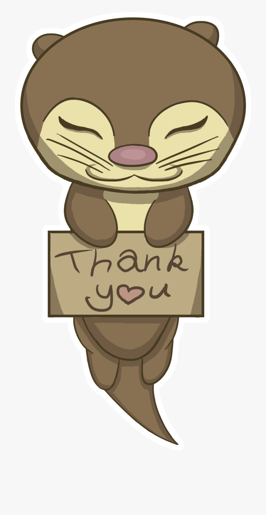 Thank You Otter, Transparent Clipart