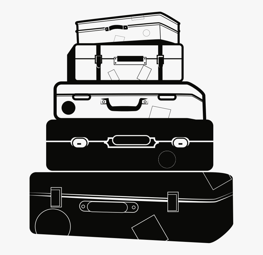 Line Art,coloring Book,car - Baggage, Transparent Clipart