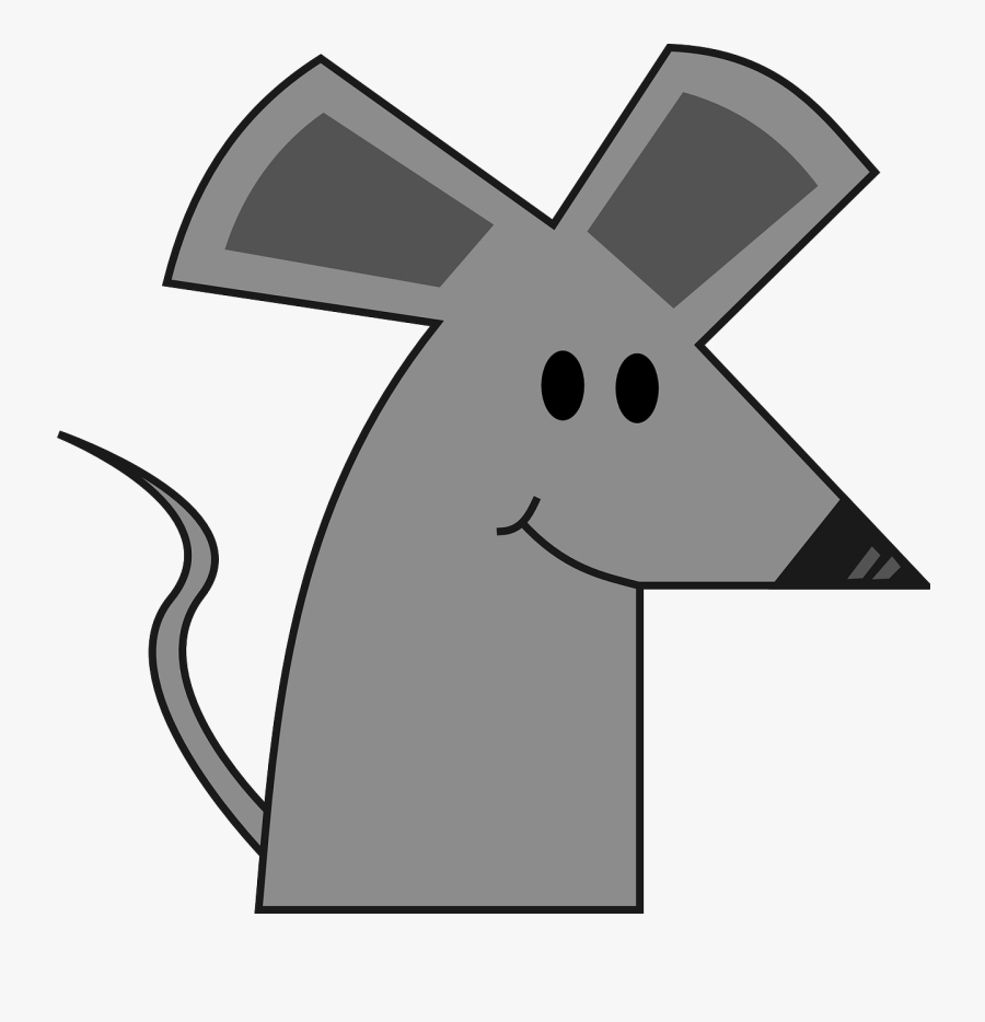 Mice Rat Gray Cute Mammal Animal Rodent Smile - Cartoon Mouse, Transparent Clipart