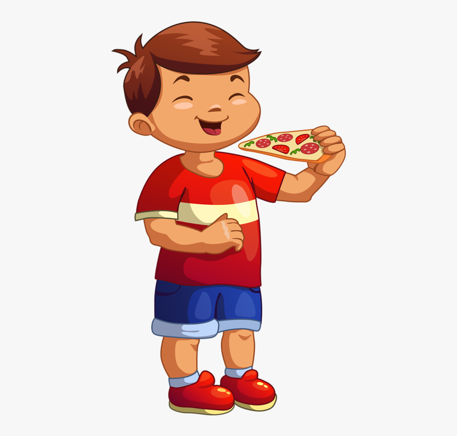 Transparent Baseball Cards Clipart - Boy Eating Pizza Clipart, Transparent Clipart