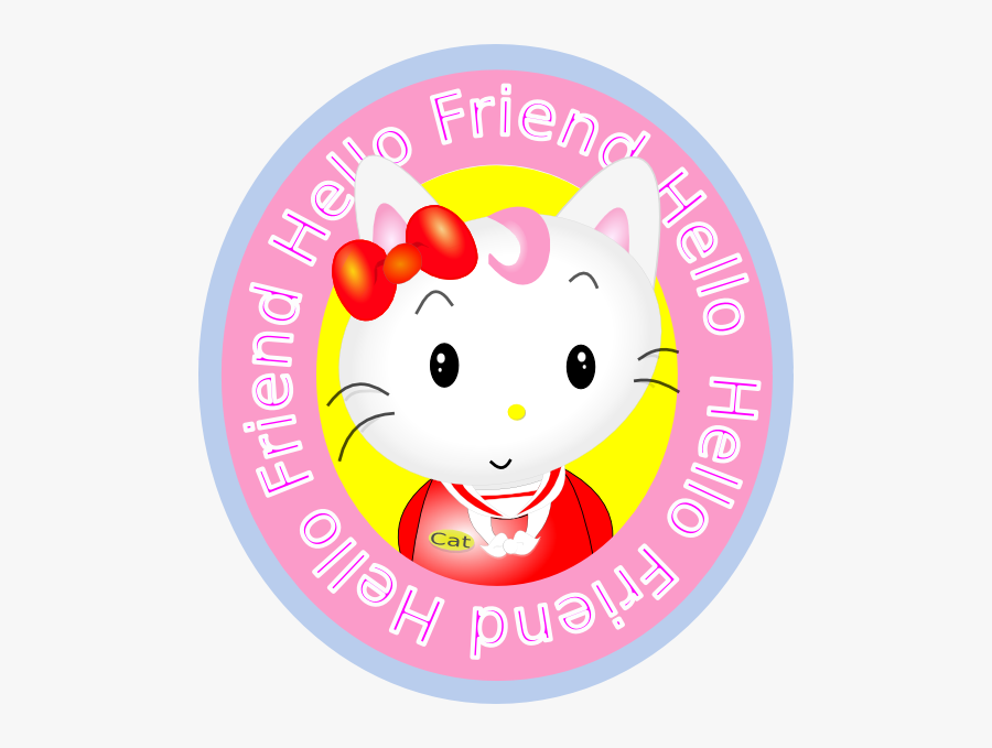 Free Vector Hello Friend Cat Clip Art - Circle, Transparent Clipart