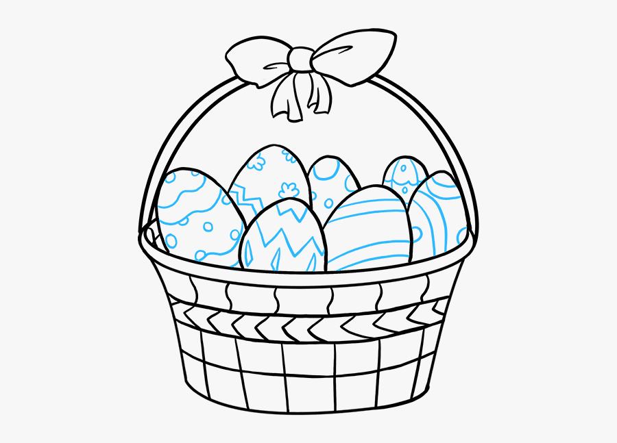 How To Draw Easter Basket - Easter Basket To Draw, Transparent Clipart