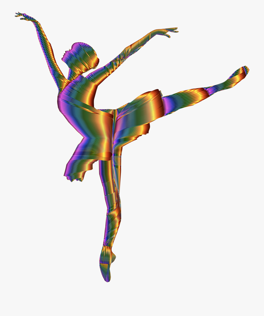 Chromatic Graceful Ballerina Silhouette No Background - Ballet Dancer Silhouette Png, Transparent Clipart