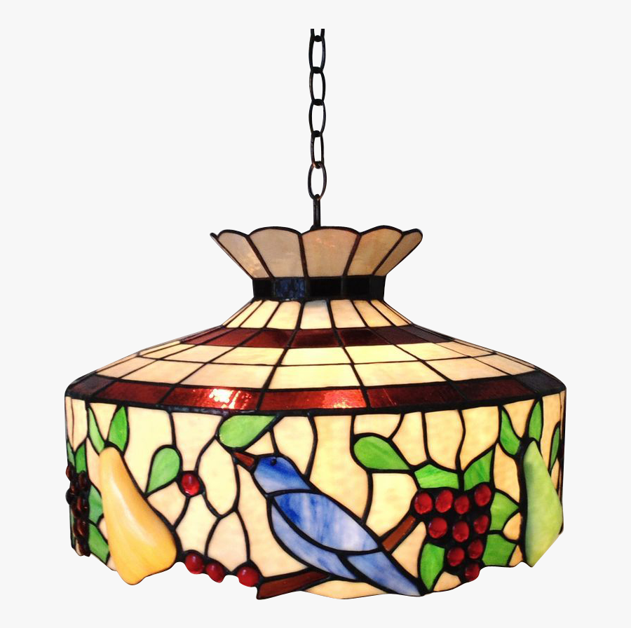 Lamp Clipart Lighting Fixture - Tiffany Stained Glass Fruit Chandelier, Transparent Clipart