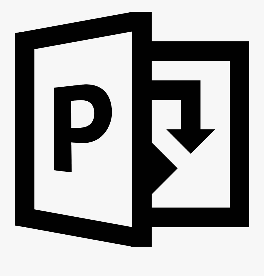 Microsoft Project Icon - Black And White Project Icon, Transparent Clipart