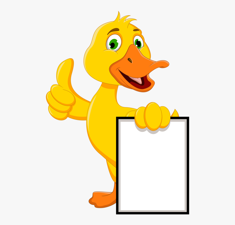 Png Pinterest Clip - Cartoon Duck Holding Sign, Transparent Clipart