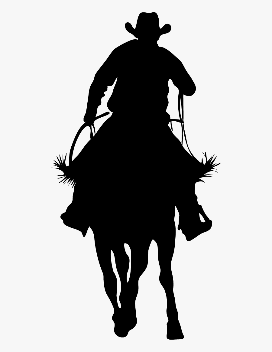Silhouette Of A At - Silhouette Cowboy Horse Png, Transparent Clipart