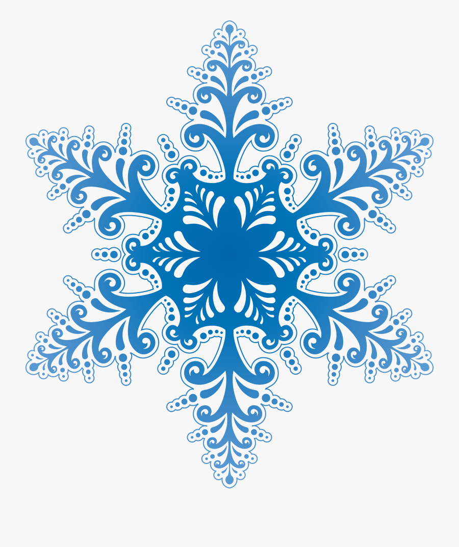Snowflake Clipart High Resolution - Transparent Background Blue Snowflake, Transparent Clipart