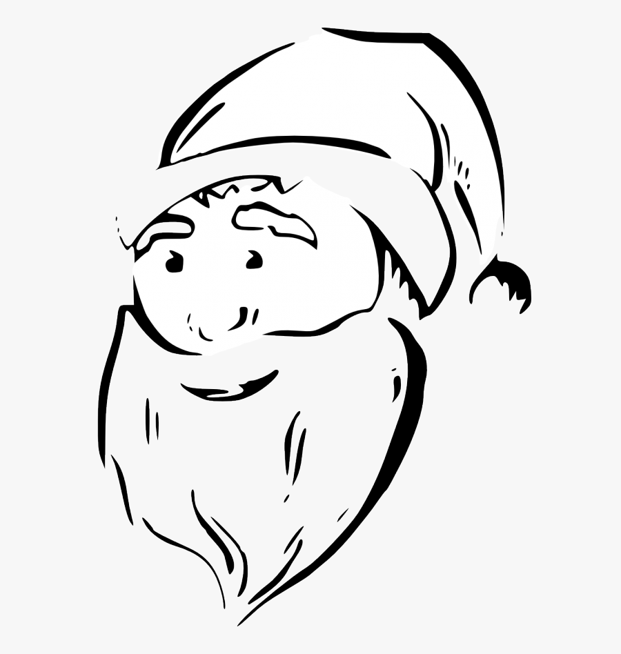 Zeimusu Santa Face Black White Line Art Tattoo Tatoo - Santa Face, Transparent Clipart