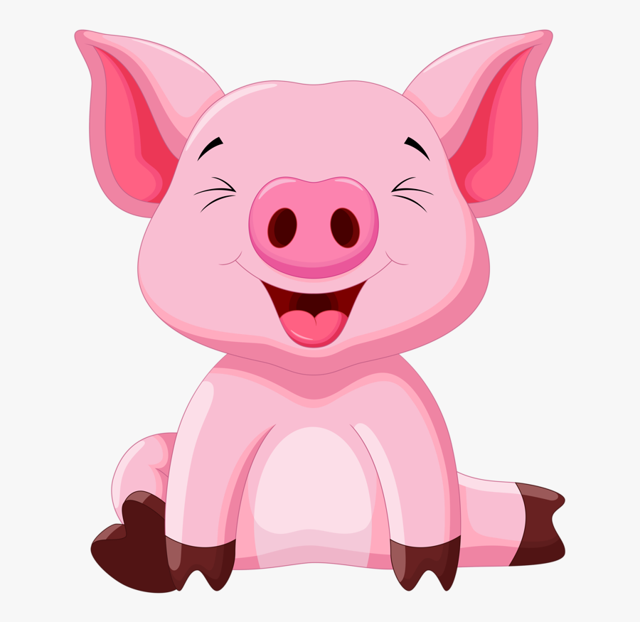 Cute Clipart, Cute Animal Clipart, Cute Pigs, Baby - Cute Baby Pig Cartoon, Transparent Clipart