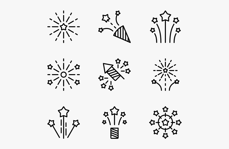 Clip Art Firework Symbol - New Year Icon Transparent, Transparent Clipart