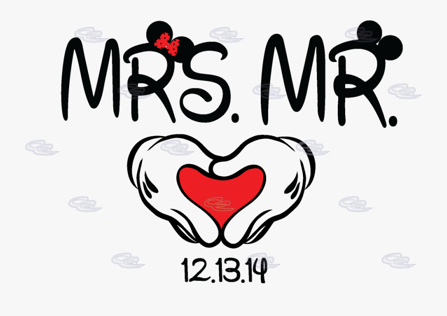 Just Married Clipart Png Download - Mr And Mrs Mickey Mouse, Transparent Clipart