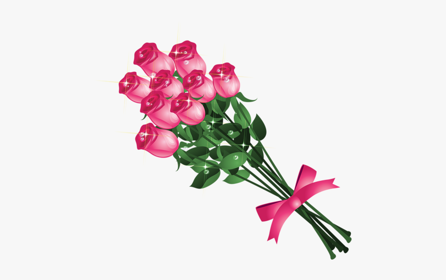 Pinterest Transparent Pink Roses - Bouquet Of Flowers Vector Png, Transparent Clipart