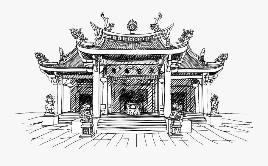 China Chinese Temple Clip Art - Chinese Temple Roof Sketch, Transparent Clipart