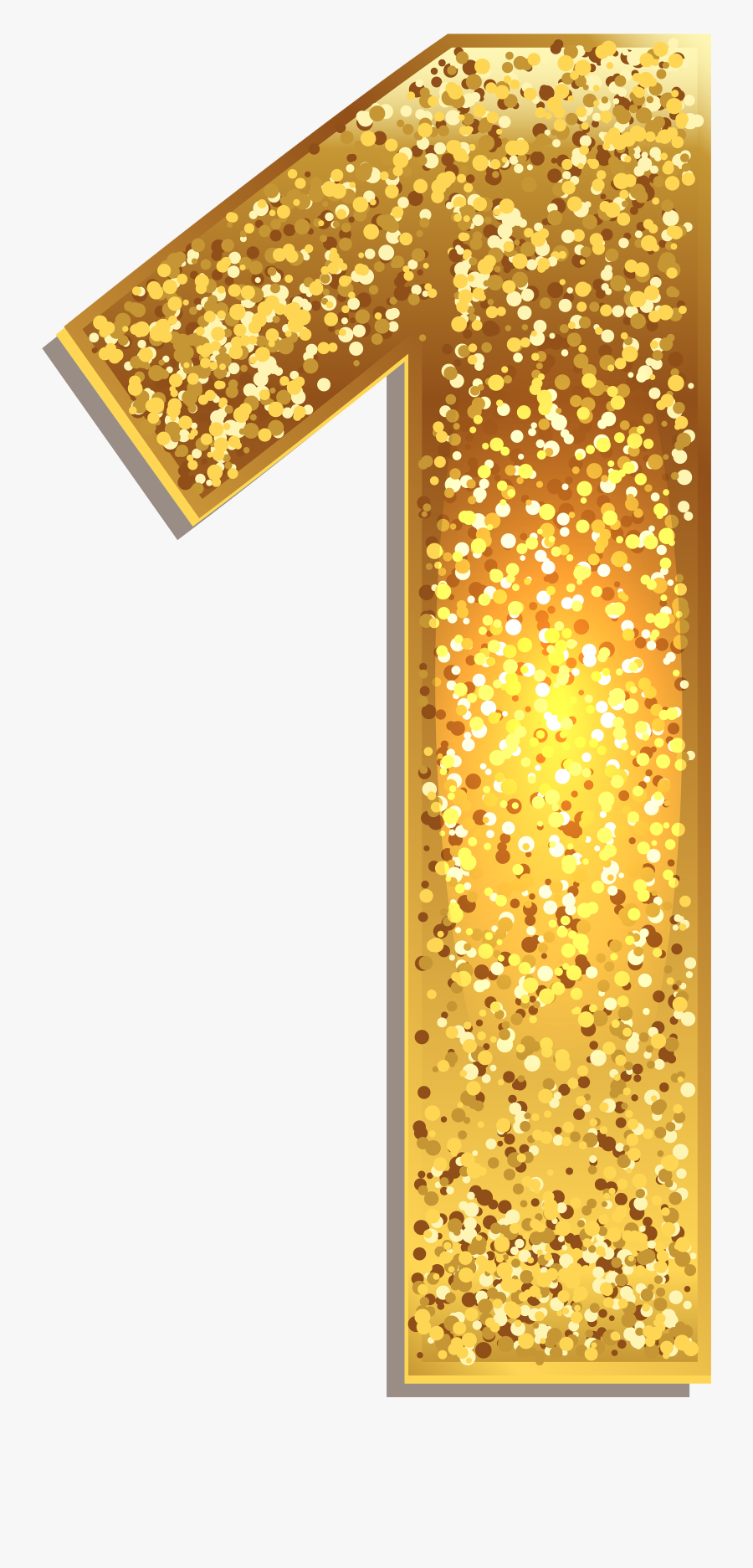 Transparent Gold Dice Png - Gold Glitter Number 1 Png , Free
