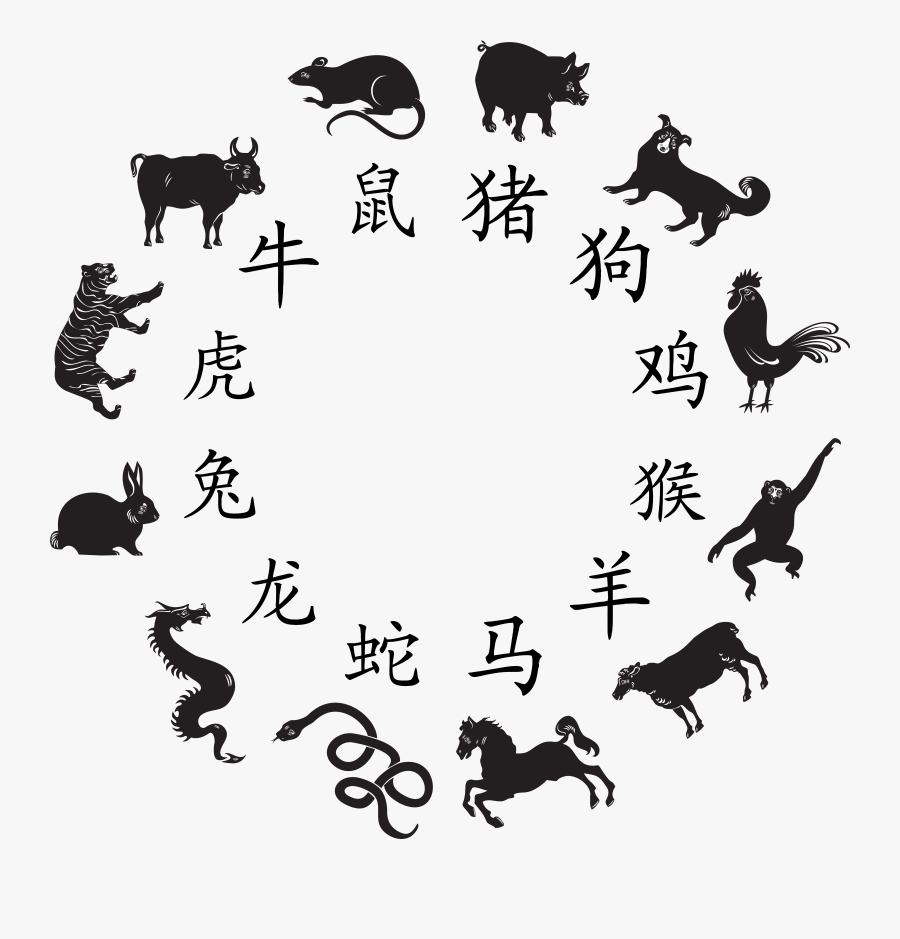 Transparent Chinese Zodiac Png Clipart Image - Chinese Zodiac Signs Black And White, Transparent Clipart