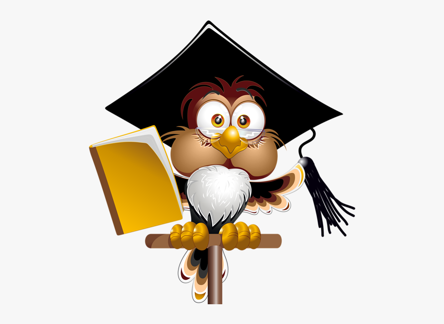 Owl With School Book Png Clipart Image - Owl Png Vector School, Transparent Clipart