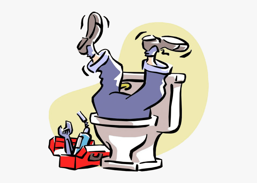 Clipart Royalty Free Library Plumber Clipart Subcontractor - Man Falling In Toilet, Transparent Clipart