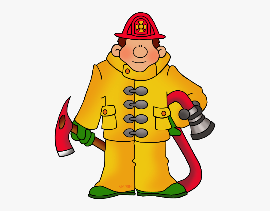 Occupations Clip Art By Phillip Martin, Fireman - Fireman Clip Art, Transparent Clipart