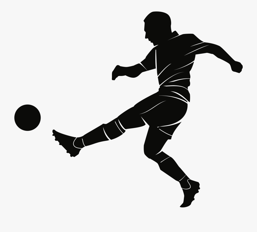 Clip Art Vector Graphics Football Player Openclipart - Silhouette Soccer Png, Transparent Clipart