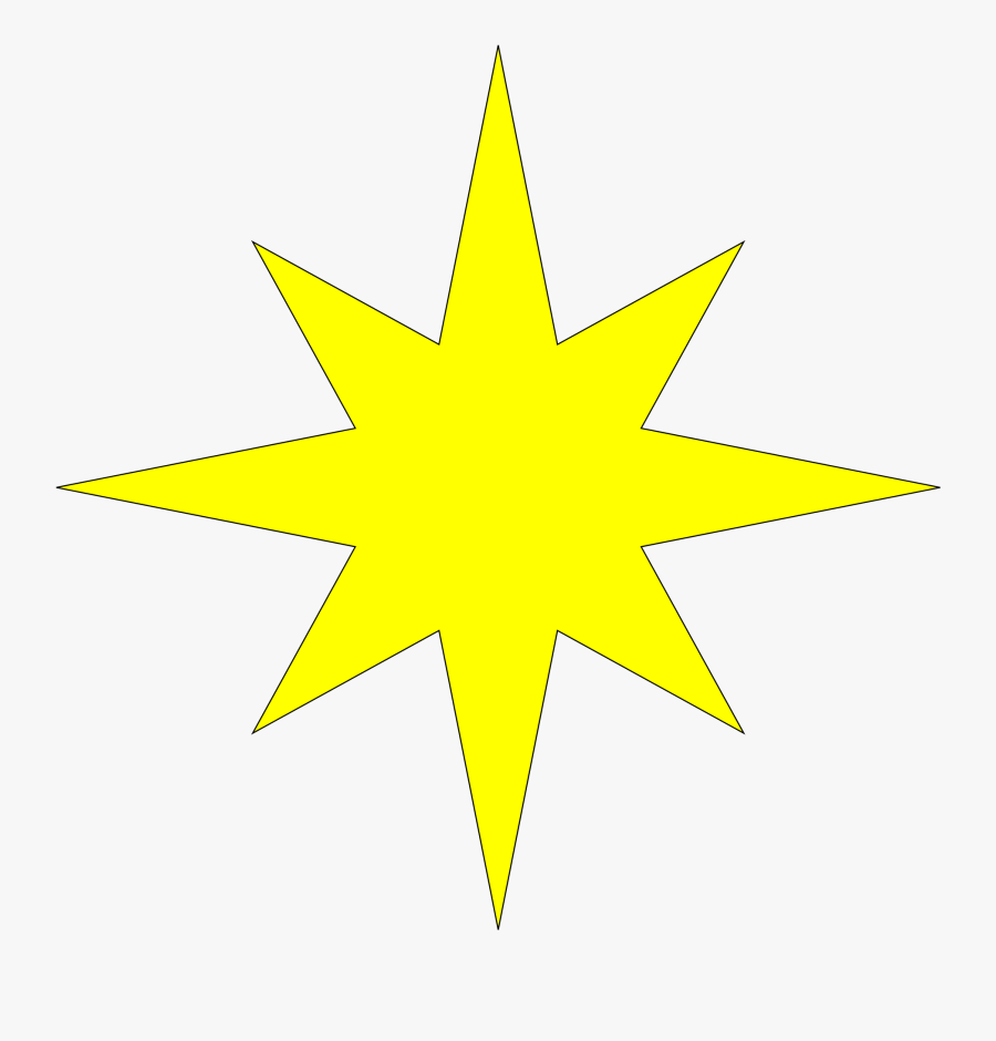 Clip Art Eight Pointed Png Free - 8 Point Star Vector, Transparent Clipart