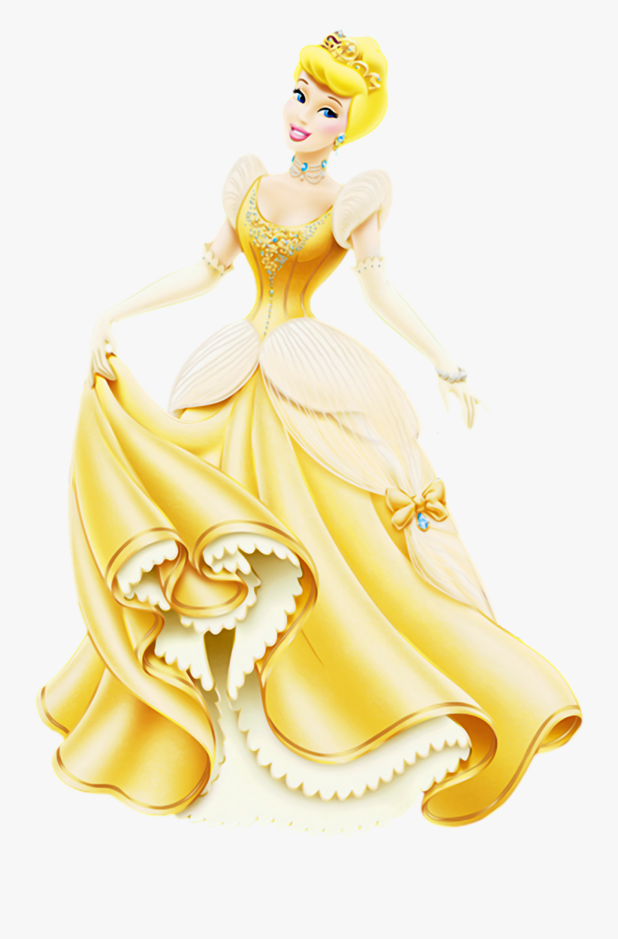 Picture Ariel Aurora Cinderella Jasmine Snow White - Disney Princess Cinderella Gold, Transparent Clipart