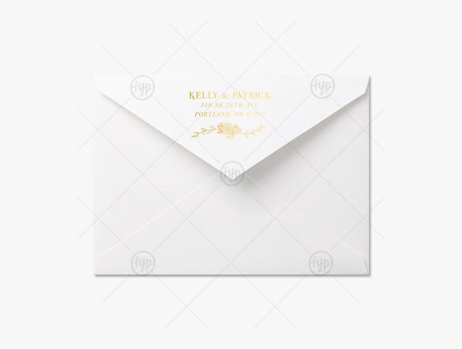 Custom White A7 Economy Envelope With Shiny 18 Kt Gold - Envelope, Transparent Clipart