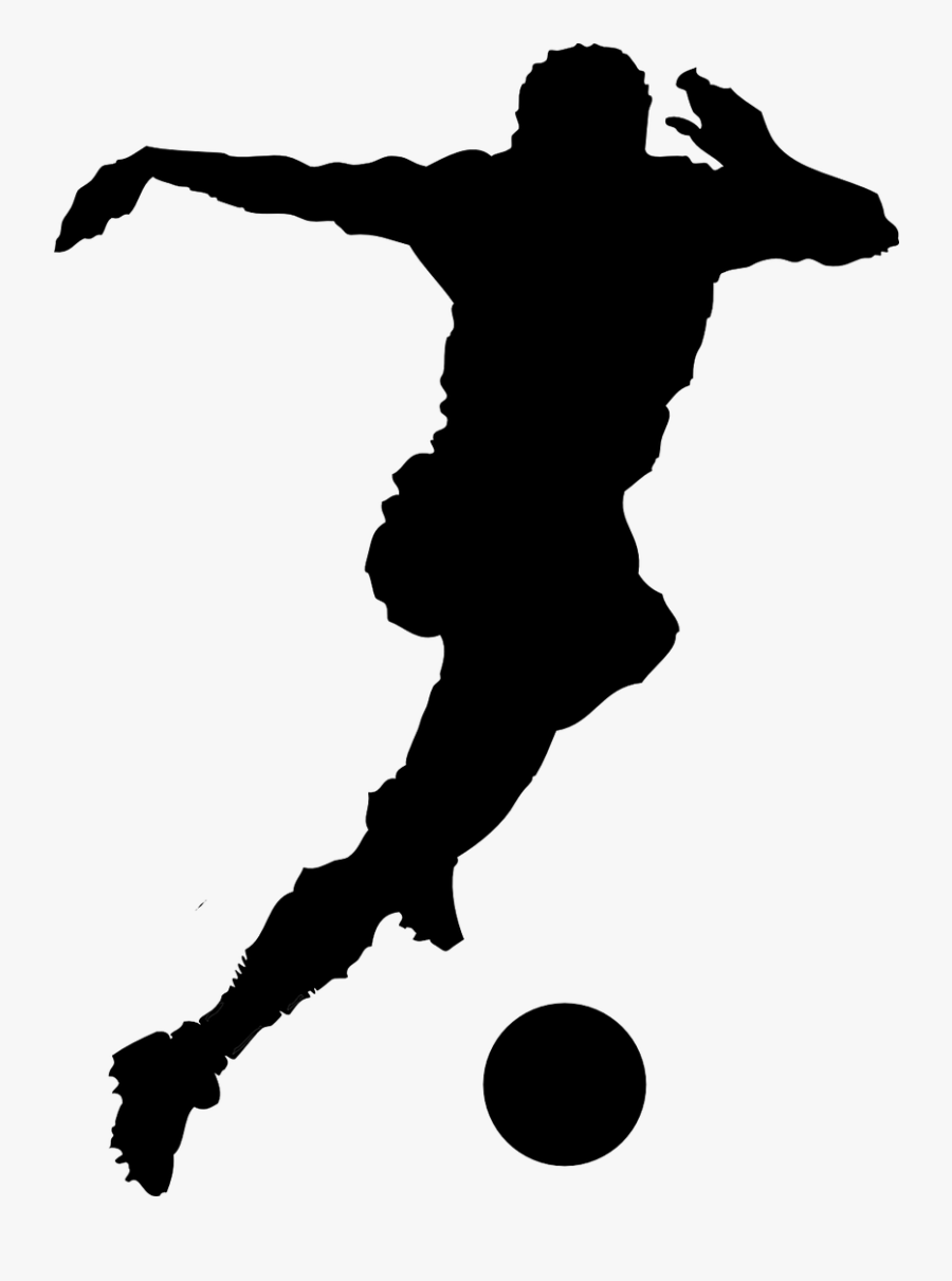 Football Player Clipart Png , Png Download - Soccer Black And White, Transparent Clipart