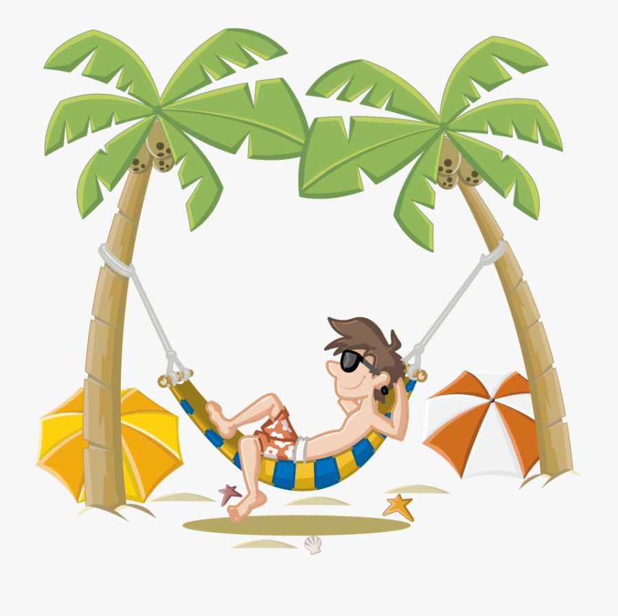 Summer Holiday Beach Cartoon Free Photo Png Clipart - Hammock On Beach Clipart, Transparent Clipart