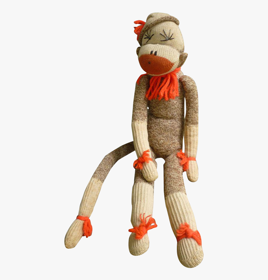 Vintage Hand Made Rockford Red Heel Sock Monkey Tina - Stuffed Toy, Transparent Clipart