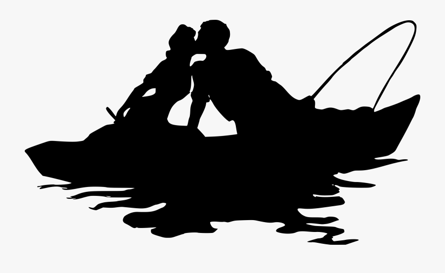 Download Fishing Boat Clipart Silhouette - Couple Fishing In Boat ...