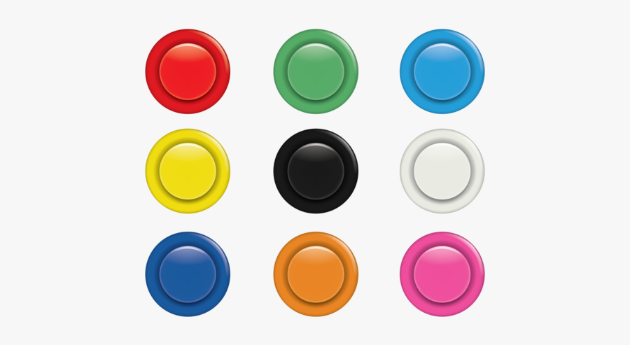 Colorful Arcade Button Set - Arcade Buttons, Transparent Clipart