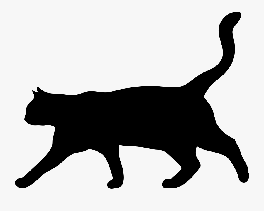 Elegant Big Image Png - Silhouette Cat Clipart, Transparent Clipart