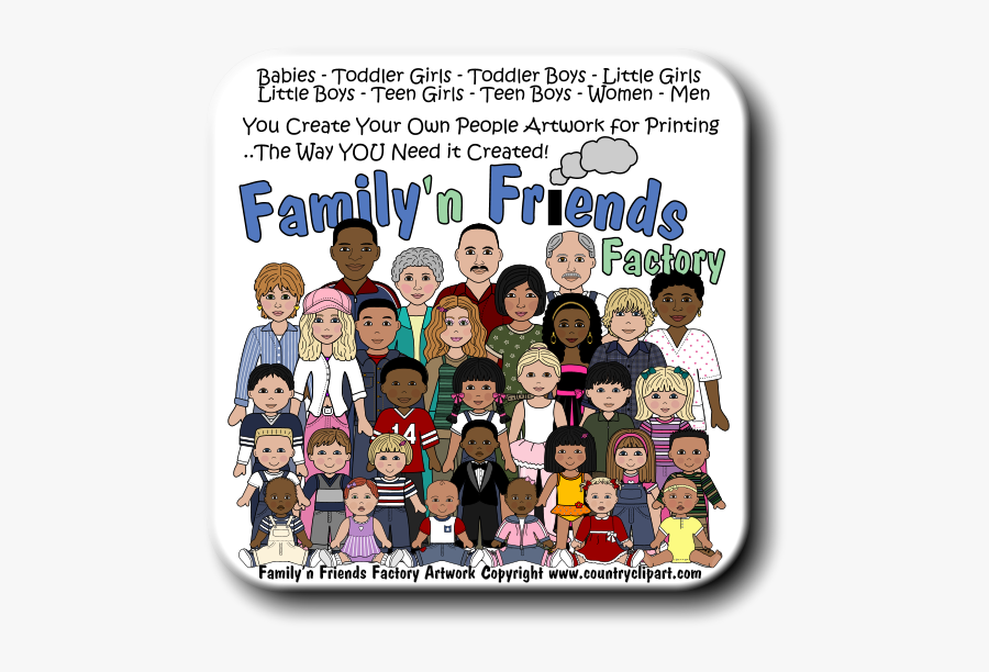 1 4 2 8 Factory Babies Family Cookbook Clipart - Add Friends And Family, Transparent Clipart